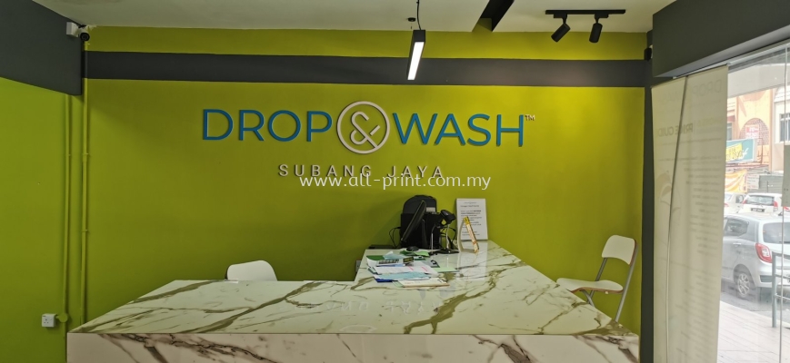 Drop & Wash Subang - 3D Cut Out Pvc Foam Board Lettering Signage