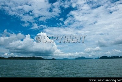 Kertas Dinding Mural Keindahan Alam :Laut & Langit Biru