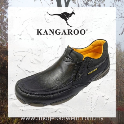 KANGAROO Full Leather Men Shoe- LM-9671- BLACK Colour