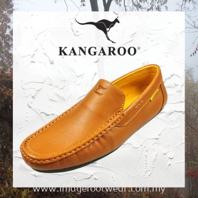 KANGAROO Full Leather Men Moccasin - KM-9738- LIGHT BROWN Colour