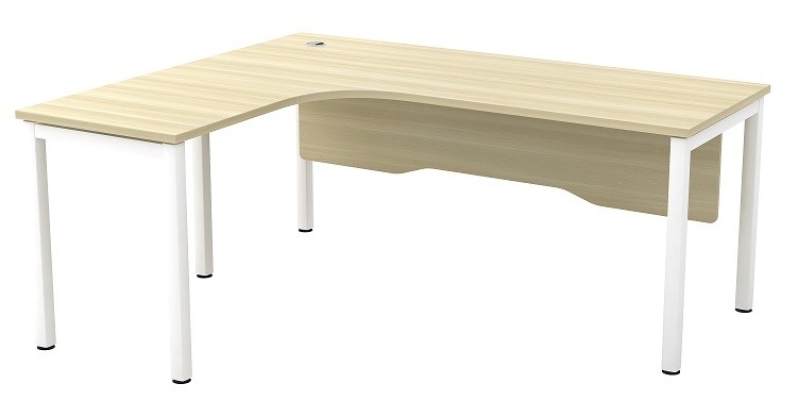 Superior compact L shape table with wooden modety panel and metal leg SL series