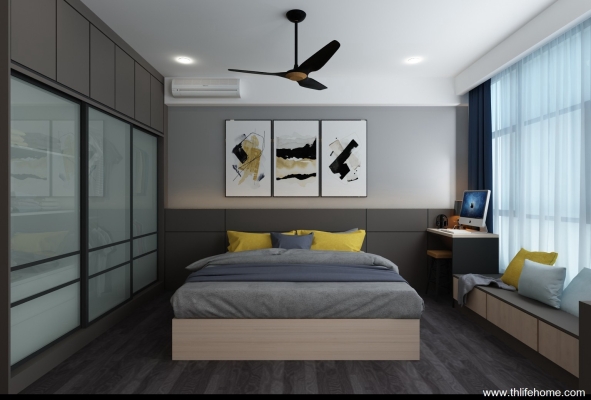 Bedroom With Wardrobe 3D Design