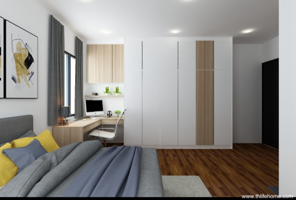 Bedroom With Wardrobe 3D Design    