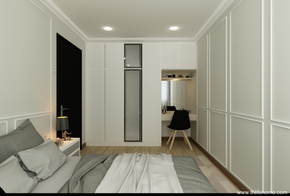 Wardrobe With Dressing Table 3D Design