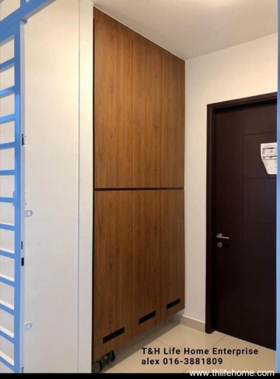 Wood Grain Condo Shoe Cabinet - Oasis 2 @ Mutiara Heights Kajang