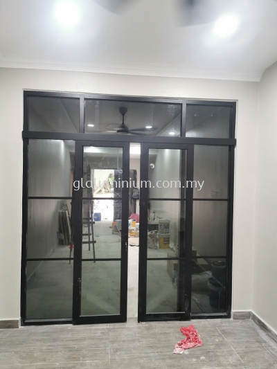 aluminium Fix glass + Hanging sliding door 2 Panel @Kota Cheras 