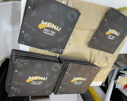 Just You - Hard cover menu printing