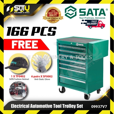 SATA 09937V7 166PCS Electrical Automotive Tool Trolley Set