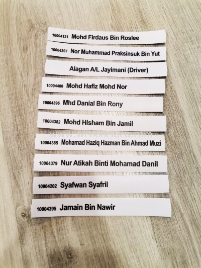 Name Plate Sticker