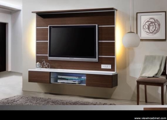 Customize Wood Grain TV Cabinet Design & Living Hall Array Reference @ Bukit Jalil / Kuala Lumpur