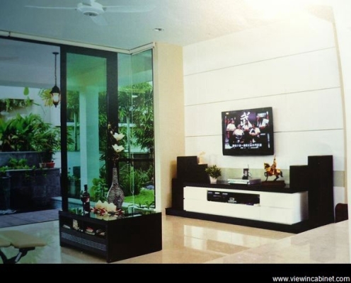 Rujukan Reka Bentuk Kabinet TV Tersuai Yang Baring & Susunan Ruang Tamu @ Bukit Jalil / Kuala Lumpur