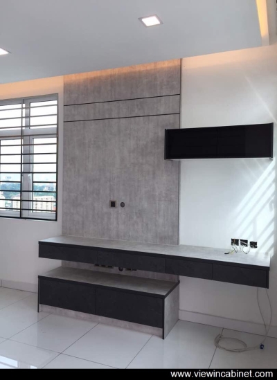 Customize TV Cabinet Modern Design & Living Hall Array Reference @ Bukit Jalil / Kuala Lumpur