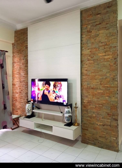 Customize TV Cabinet Design & Artificial Brick Wall Reference @ Bukit Jalil / Kuala Lumpur