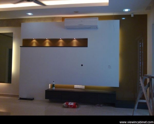 Customize TV Cabinet Design With Lighting Reference @ Bukit Jalil / Kuala Lumpur