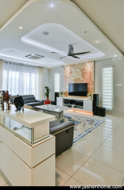 Completed Progressive Design Plaster Ceiling & Custom Living Hall Furniture Renovation Reference In Klang 