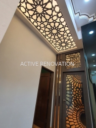 ceiling design with sculpture design light box