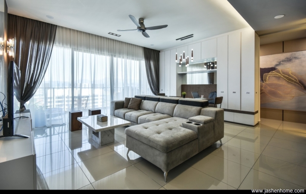 Batu Caves Lakeville Residence Condo Living Hall Design