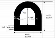 D Fender Docking Rubber 100x100mm