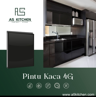 Pintu Kabinet Dapur Kaca 4G