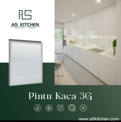 Pintu Kabinet Dapur Kaca 3G