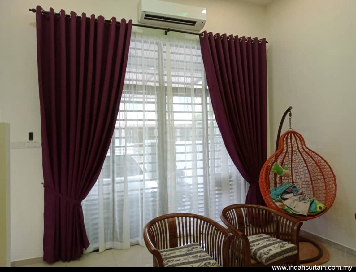 French Style Pleat Curtain Sunblock -  Kuala Selangor French Style Curtain Design Curtain & Blinds Malaysia Reference Renovation Design 