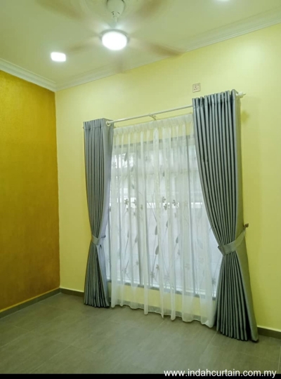 Eyelet Ring Curtain with Rod Aluminium - Muar