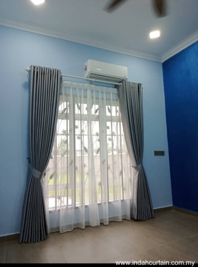 Eyelet Ring Curtain with Rod Aluminium - Muar