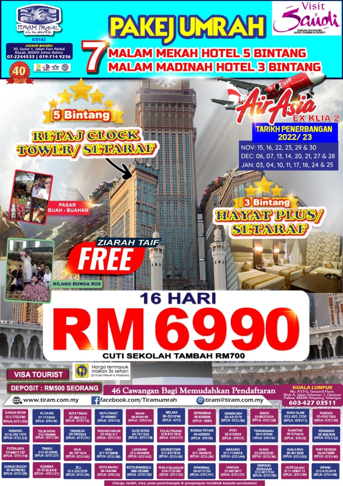 PAKEJ UMRAH 16 HARI AIR ASIA