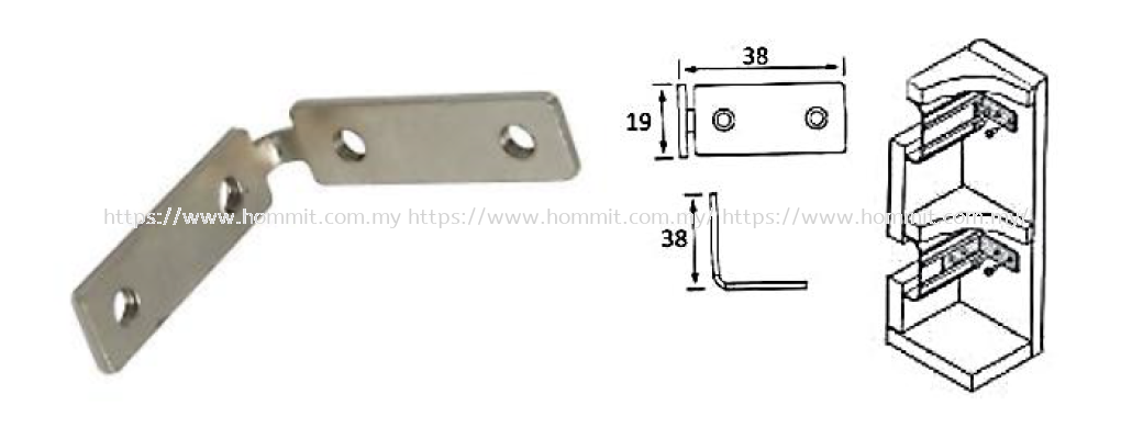 Bracket for Aluminium Profile Handle