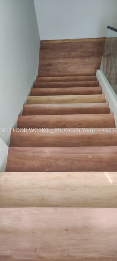 Balau wood staircase _ varnish with colour coating