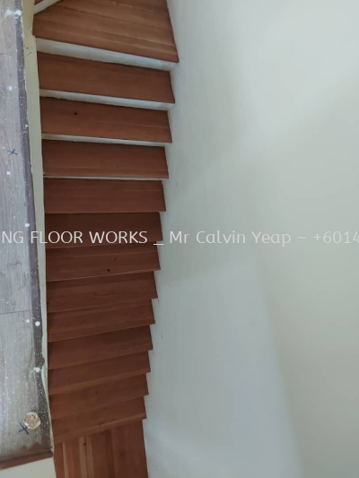 Balau wood staircase _ varnish with colour coating