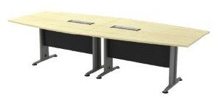 Boat shape conference table with 2 units PS Socket box AIM30-T2