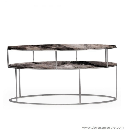 Exeter-W  Elliptical Marble Console Table