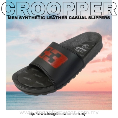 CROOPPER Men Synthetic Leather Casual slippers-CM-81-1075-BLACK Colour