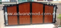 Mild Steel Curve Head Design With Aluminium Panels Folding Gate Mild Steel Gate With Aluminium Panel 