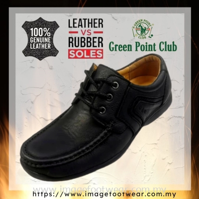 GREEN POINT Men Genuine Leather Comfort Casual Shoes-GP-93-8863- BLACK Colour