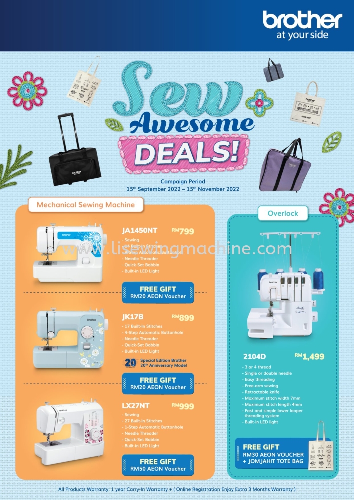 SEW AWESOME DEALS ! PROSMOSI MESIN JAHIT