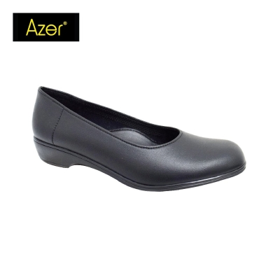 LADIES PVC OFFICE COURT SHOE (82-2506-BK) (AA.L)