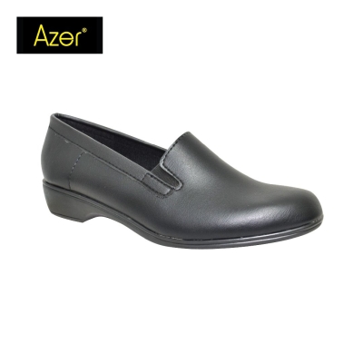 LADIES PVC OFFICE COURT SHOE (82-2486-BK) (AA.L)