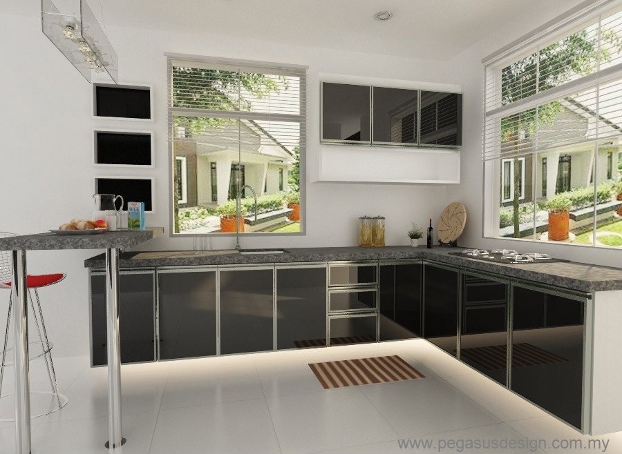 3D Drawing Kitchen Cabinet Idea - Tun Aminah Johor Bahru Kitchen Cabinet Johor / Johor Bahru Kitchen 3D Design Drawing