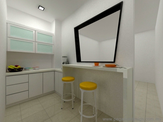 Lukisan 3D Idea Kabinet Dapur  - Gelang Patah