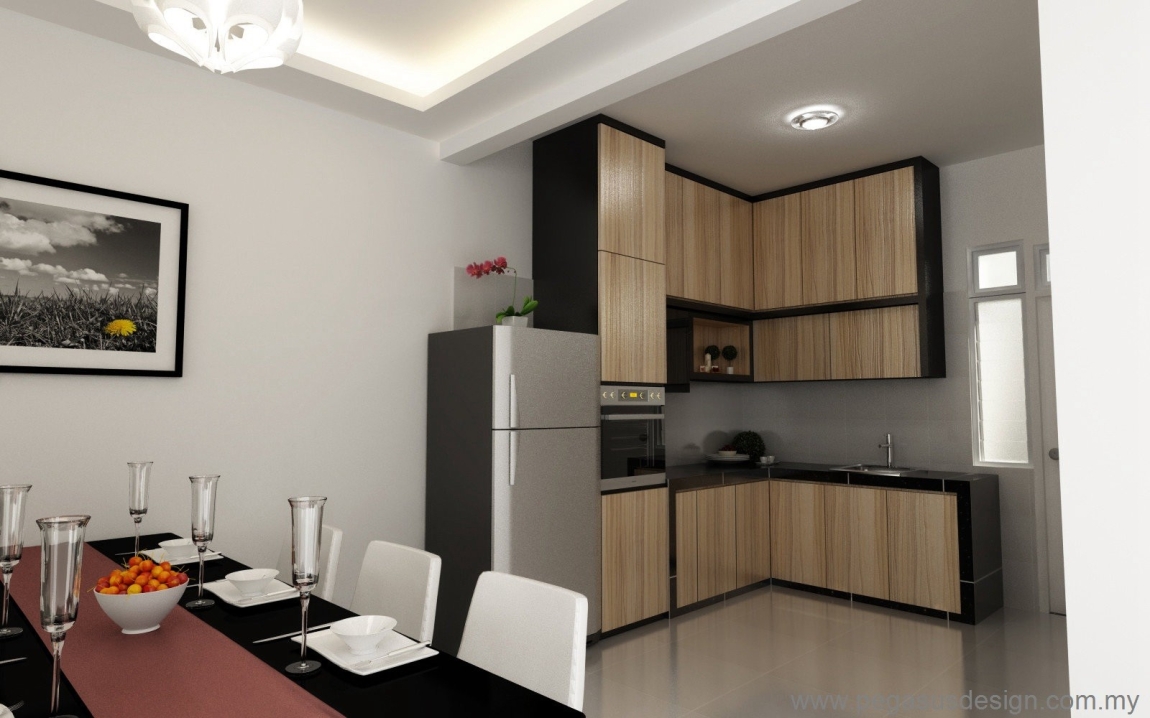 Lukisan 3D Idea Kabinet Dapur  - Gelang Patah Kabinet Dapur Johor / Johor Bahru Dapur Reka Bentuk 3D