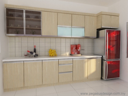 Lukisan 3D Idea Kabinet Dapur  - Gelang Patah