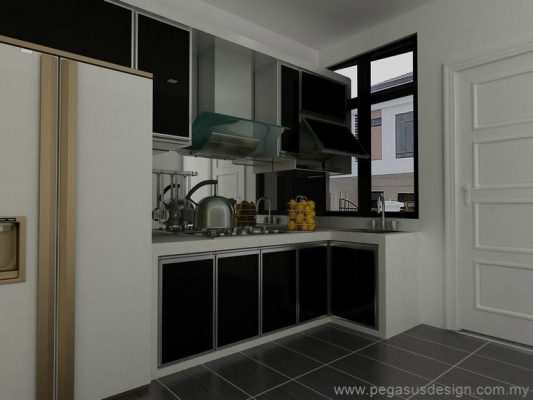 3D Drawing Kitchen Cabinet Idea - Gelang Patah