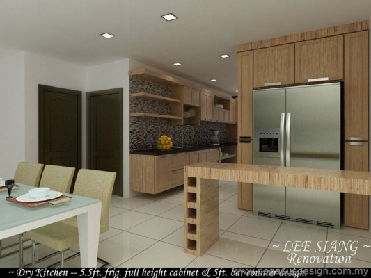 Lukisan 3D Idea Kabinet Dapur  - Gelang Patah