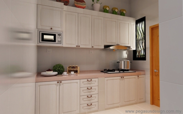 Lukisan 3D Idea Kabinet Dapur  - Gelang Patah