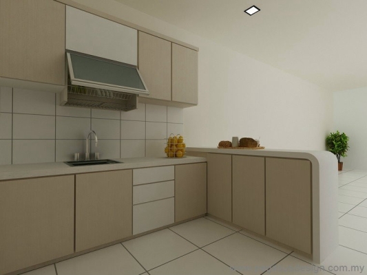 Lukisan 3D Idea Kabinet Dapur - Kempas