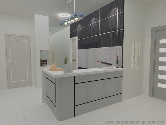 Lukisan 3D Idea Kabinet Dapur - Kempas