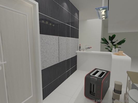 Lukisan 3D Idea Kabinet Dapur - Kempas