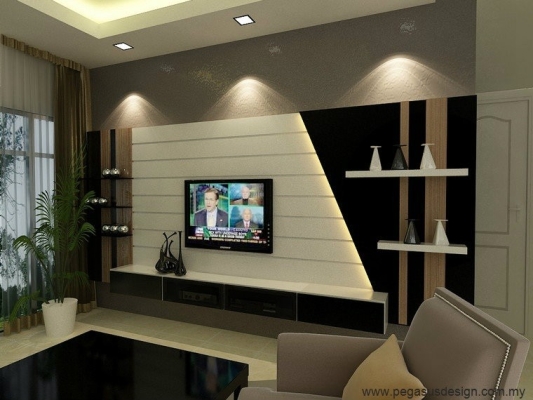 TV Cabinet 3D Draw Design Idea  - Johor Bahru